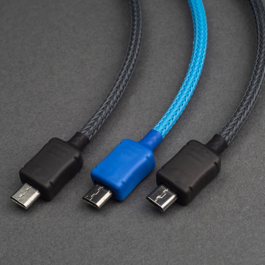Custom, handmade, artisan Micro USB Cables. Made by hand in the UK to your specifications. Choose from thousands of 550 paracord, MDPC-X and Techflex options!