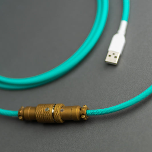 Custom, handmade, artisan Aviator Detachable cables for USB, USB A, USB B, USB C, Mini USB, Micro USB, Realforce and Filco Mechanical Keyboards